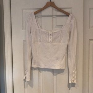 free people white boatneck long sleeve top
